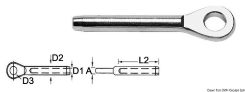 1339 Terminale a pressare in acciaio inox AISI 316